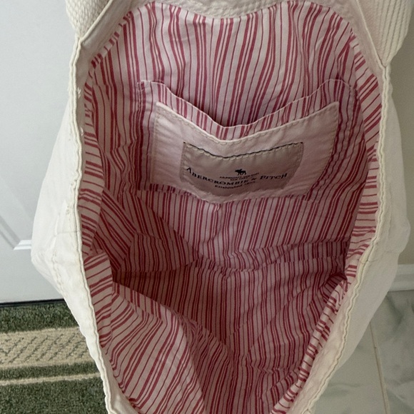 Abercrombie & Fitch White Canvas Tote Bag - Picture 5 of 6